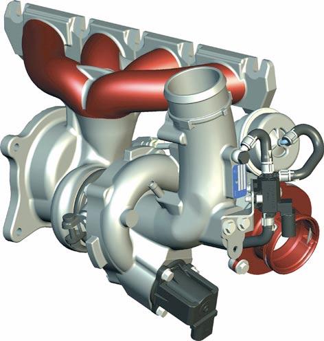 Introducción Descripción del motor En lo que respecta a sus dimensiones fundamentales y a su diseño, el motor Turbo-FSI se basa en el motor 2,0l FSI con las letras distintivas AXW.