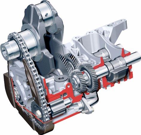 Parte mecánica del motor Conjunto de equilibrado rotacional El conjunto de equilibrado rotacional ha sido adoptado del motor FSI convencional.