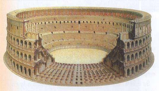 Novedad romana es el ANFITEATRO, que como su nombre indica surge de la unión de dos teatros, y sirve para multitud de