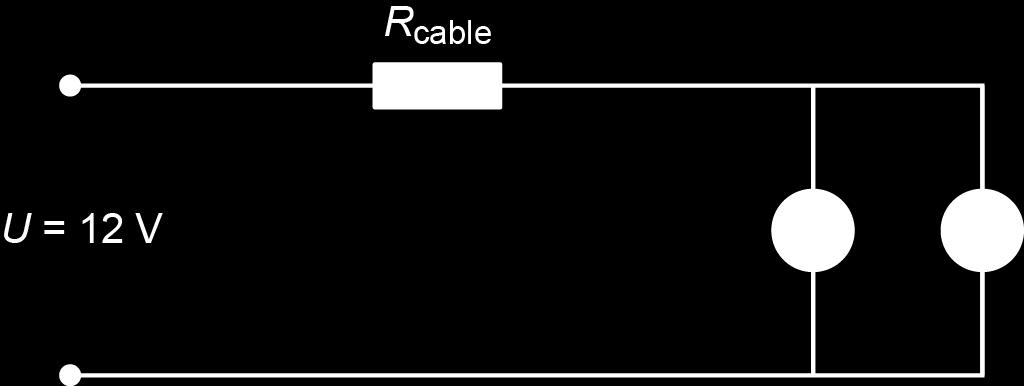 La resistencia R cable del esquema de la figura corresponde a los dos conductores del cable bipolar.