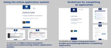 Información de apoyo para la presentación - Instrucciones claras y detalladas en la web EUROSTARS (Guidelines) - Acciones