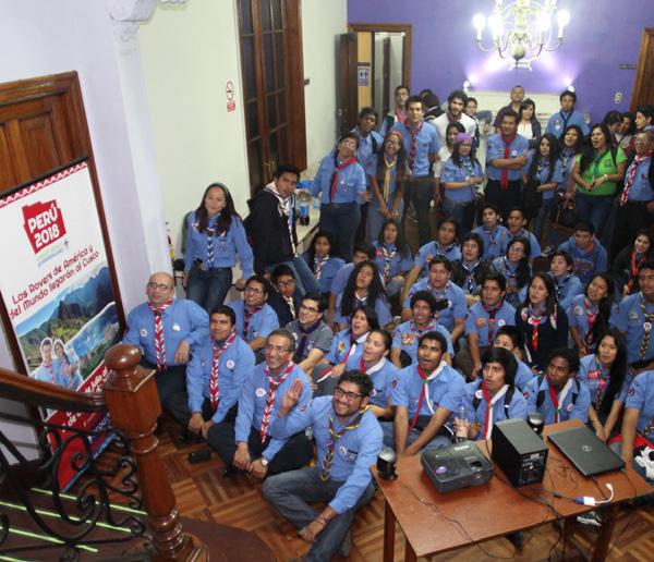 público en general estuvieron presentes en el lanzamiento oficial del III Moot Scout Interamericano Perú 2018.