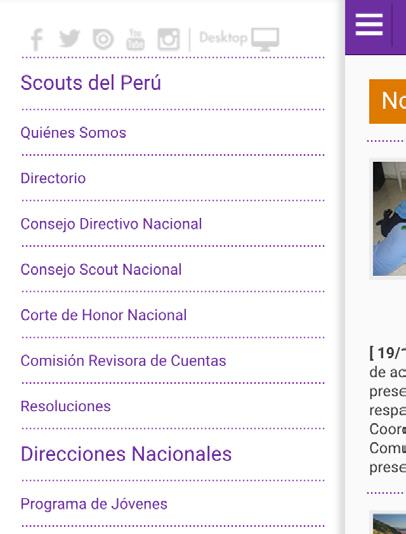 COMUNICACIONES scout.org.pe/infoscout 3 Sabías que... Todas las secciones de la web de Scouts del Perú también están en tu celular En esta edición: Aporte del Movimiento... 04 Talentos en Piura 95.