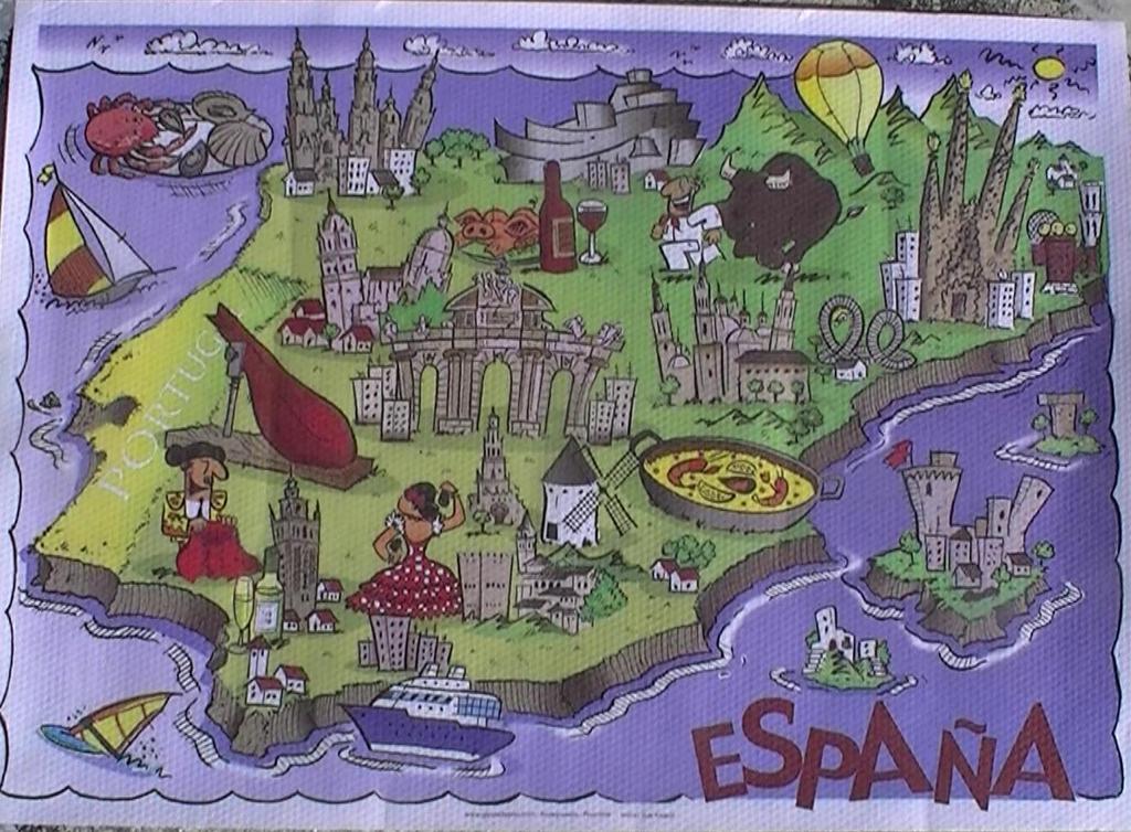 14 Encuentra en este mapa los lugares que ya conoces. 1. La catedral de Sevilla. 2. El Guggenheim de Bilbao. 3.