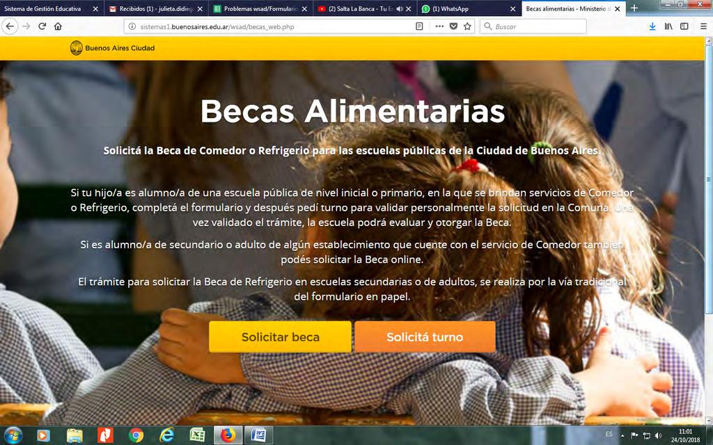 INSTRUCTIVO FORMULARIO WEB 2019 Para realizar la inscripción online de Becas Alimentarias accedé a la siguiente página web: becasalimentarias.buenosaires.gob.