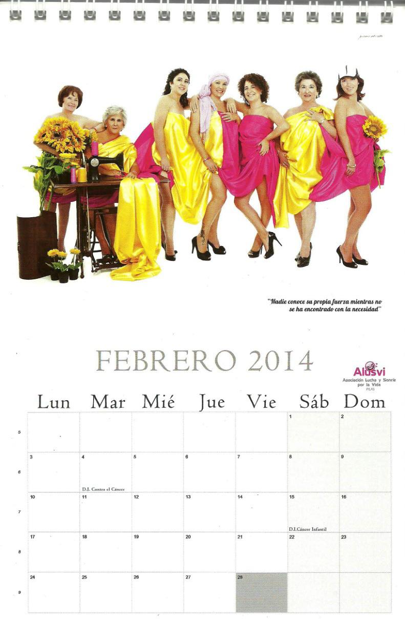 ASOCIACIONES Calendario Solidario Pilas 2014 Asociación Lucha y Sonríe por la Vida (ALUSVI) de Pilas Provincia: Sevilla Calendario