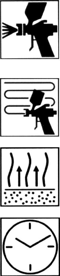 º 4 Mezclad o 2 1 Partes por volumen de Lesonal SB Interior color partes por volumen del reductor de Lesonal Configuración de la pistola HVLP o pistola de aplicación que cumpla con las normas: 1.