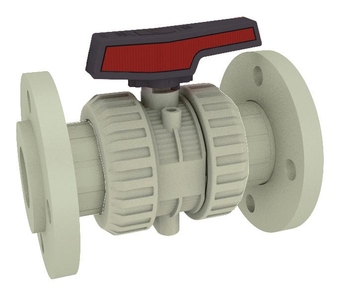 PP-h Ball valve - flanges Válvula de bola en - bridas [DN15 - DN50] [DN65 - DN100] PRODUCT RANGE Sizes from DN15 up to DN100 [DN65 - DN100 - Throttle plate valve] Working pressure at 20 C (73 F)