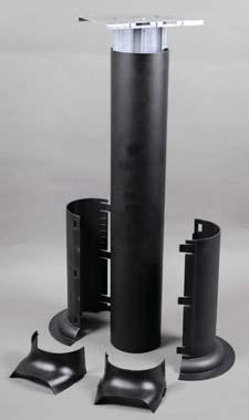 Columna central y placa de montaje 119mm (4.7") Permite ajuste en altura.
