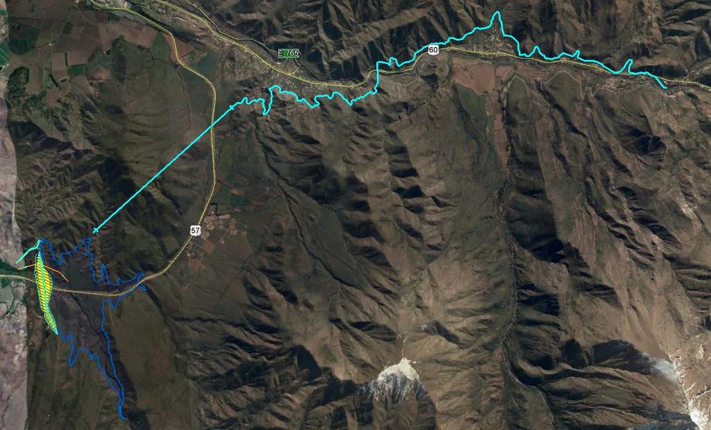 CANAL ALIMENTACIÓN CARACTERÍSTICAS E INTERFERENCIAS Canal Cota Captación 1.055 msnm (aprox.) Sifón Túnel Canal Cota Entrega 1.049 msnm (aprox.