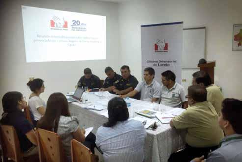 Defensoría del Pueblo Iquitos, 7 de noviembre de 2016 Por la mañana se realizó una reunión de trabajo con representantes de entidades públicas.