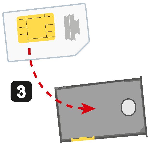 2 Desenclave la unidad de la tarjeta SIM que se encuentra en la parte inferior del CP, detrás de la tapa inferior de la carcasa, ejerciendo una ligera presión en el pasador