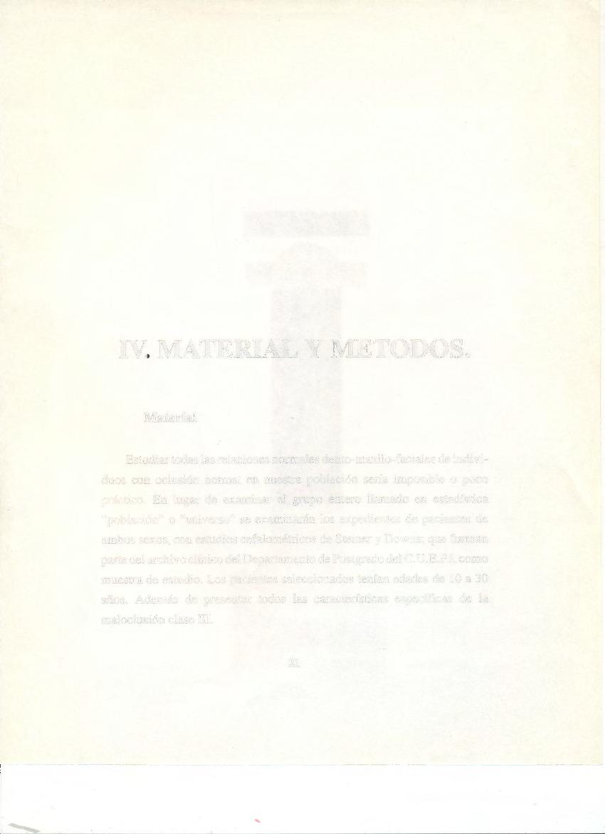 IV. MATERIAL Y METODOS.
