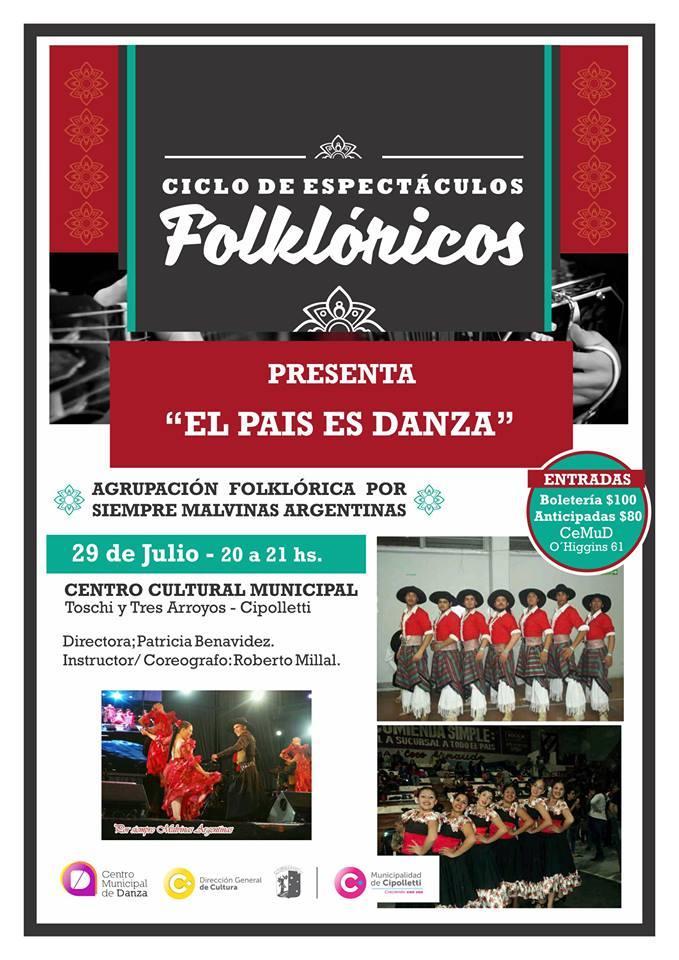 Ciclos de espectáculos folklóricos Fecha: Sábado 29 de Julio Horario: 20 a 21 hs.