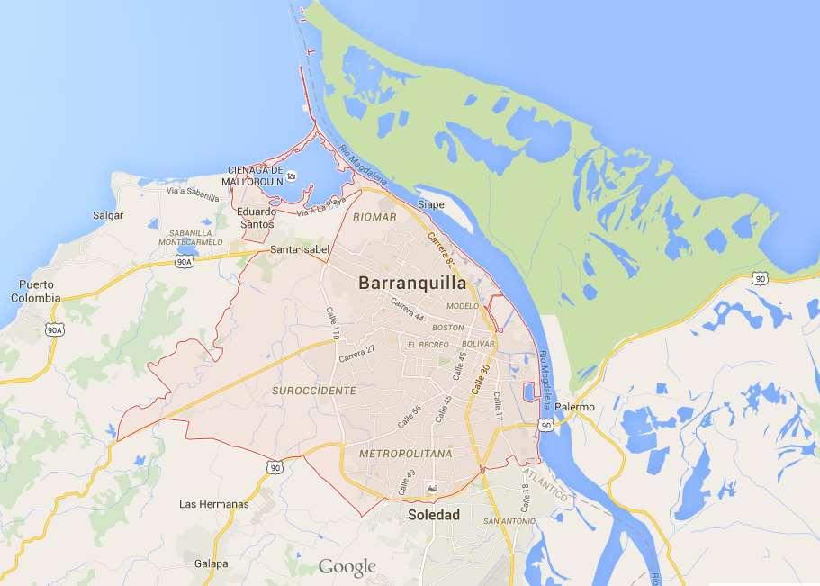 Área de Estudio Google Maps. Barranquilla (Atl. Col) [Internet]. 2015 [cited 2015 May 27]. Available from: https://www.google.