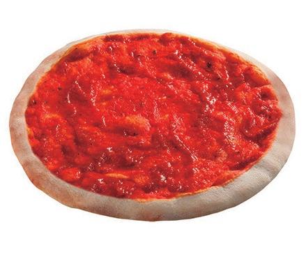 160 bases de pizza congeladas Base de pizza blanca 29 cm Peso: 240 g Unidades por caja: 22 Cajas por palet: 48 Unidades