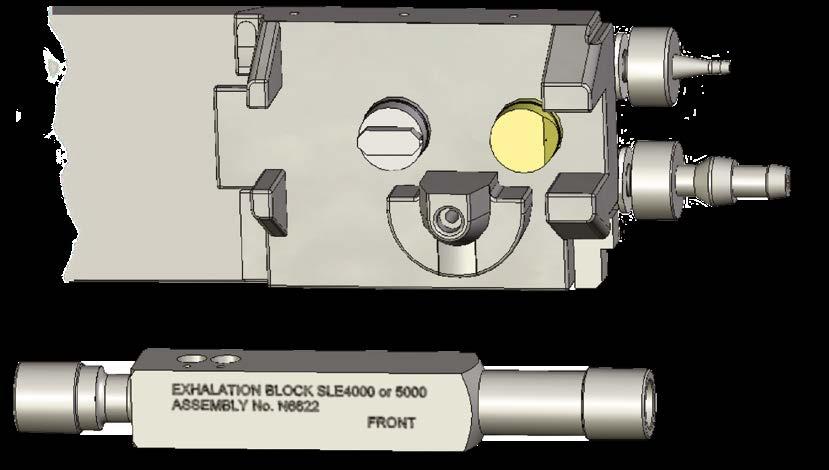 Principios operativos del sistema sin válvula SLE5000 Se proporciona un flujo constante de gas fresco al circuito paciente de 8 l/min. El bloque espiratorio tiene tres inyectores (➊, ➋ y ➌).