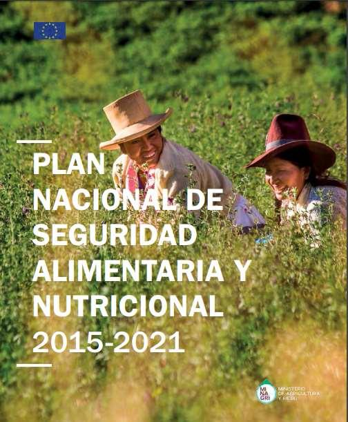 Plan Nacional de Seguridad Alimentaria y Nutricional Objetivo específico 1.