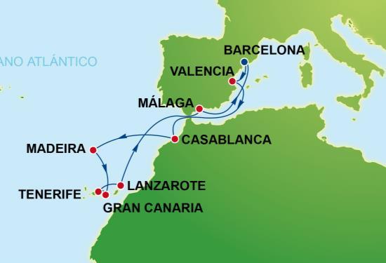 ITINERARIOS EUROPA INVIERNO Norwegian Epic & Norwegian Spirit Islas Canarias y Marruecos 9 noches Desde/hasta Barcelona Abril 2017 Islas Canarias y