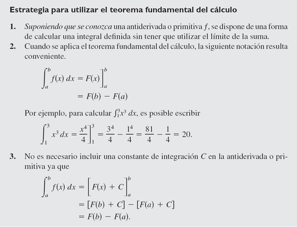 El teorema fundamental del cálculo: