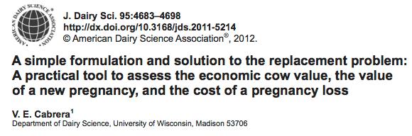 Ilustración del modelo Artículo en el Journal of Dairy Science Una formulación y solución simple del problema de reemplazo: Una