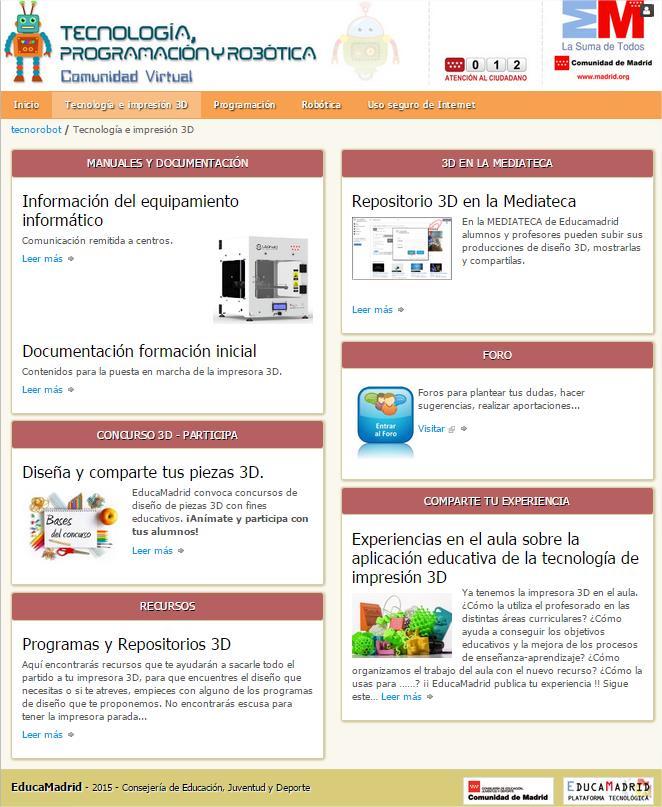 Formación del Profesorado Comunidad virtual: tecnorobot.educa2.madrid.org Manuales y documentación Recursos.