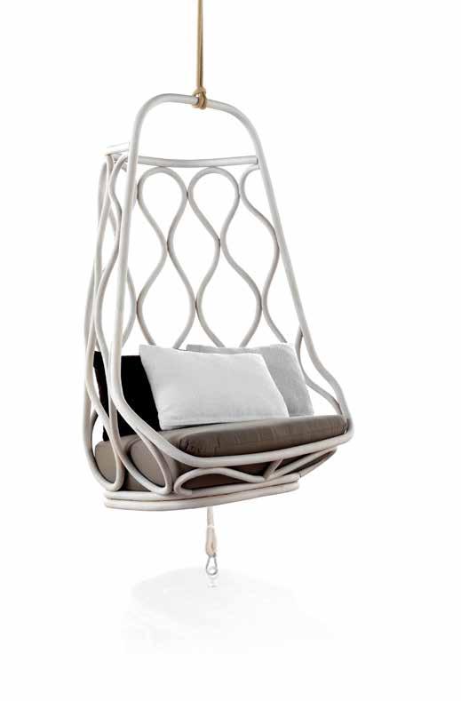 RATTAN SIGNATURE PIECES MUT Design, 2012 Nautica swing chair / columpio T060 IN Swing chair with structure made of peeled and tinted natural rattan 34 mm/1.33 in diameter.