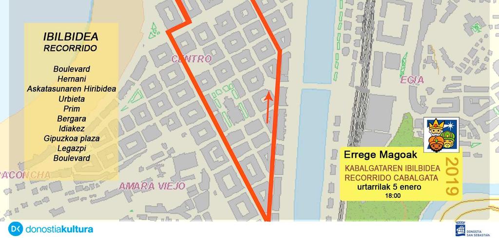 Con motivo de la cabalgata de Reyes el centro de la ciudad será objeto de una serie de cortes y modificaciones de tráfico. También habrá alteraciones en las paradas de las líneas de autobús.