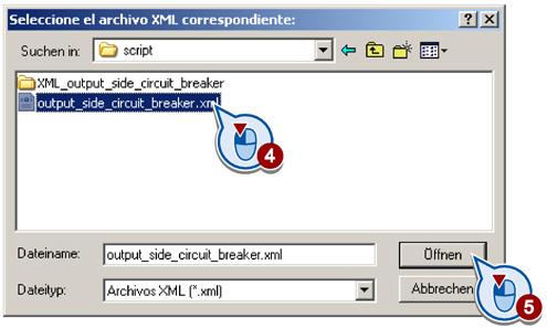 Se abre la ventana del explorador para importar scripts. 4. Elija ahora la ruta de acceso al script XML en el DVD de cliente (p. ej.