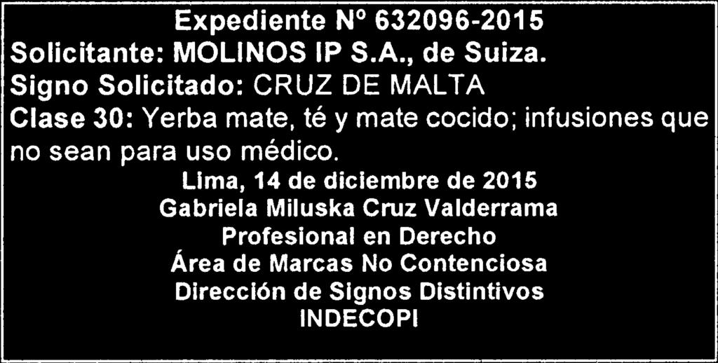 007-1334472-1 EXPEDIENTE Nº 643053-2015 Solicitante: COGORNO S.A., de Perú Signo Solicitado: EXCELSIOR Distingue: Harinas y fideos.