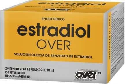 Estradiol Over Solución oleosa de benzoato de estradiol indicada para el tratamiento de anestros, expulsión de placenta retenida, inducción al celo, terapia de reemplazo en perras castra-das,