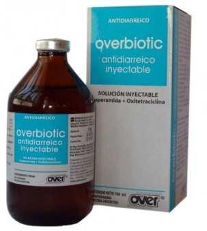 Overbiotic Antidiarreico Inyectable Overbiotic Antidiarreico Inyectable asocia en su fórmula un depresor de la motilidad intestinal (loperamida) y un antibiótico de amplio espectro (oxitetraciclina),