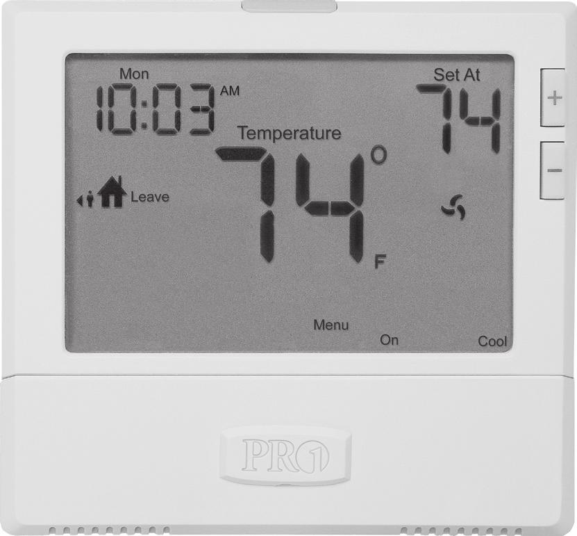 GUÍA RÁPIDA DEL TERMOSTATO Conociendo a tu termostato 1 LCD 2 Días de la semana y hora 6 1 5 Muestra el punto establecido de temperatura seleccionable por el usuario.