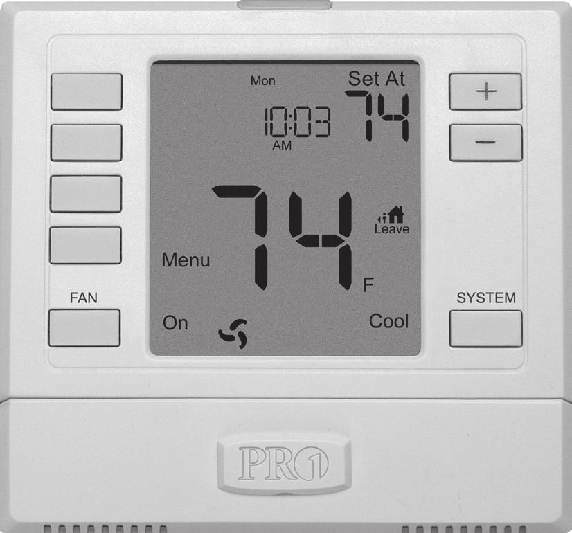 PROGRAMACIÓN DEL TERMOSTATO Función en espera temporal y permanente En espera temporal El termostato muestra HOLD y RUN SCHED en el fondo de la pantalla cuando se oprime la tecla + o -.