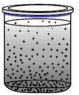 En un recipiente cilíndrico de paredes transparentes y delgadas, se ha disuelto en agua gran cantidad de sal.