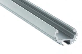 led profile by Luz Negra led profile serie BASIC colgante/superficie, fabricado en aluminio de alta pureza disponible en anodizado plata, lacado blanco y aluminio bruto (bajo demanda se sirve en