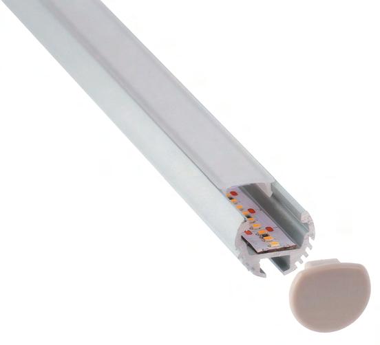 Perfil multifuncional ideal para aplicaciones de superficie, como luminaria colgante, luminaria de cuadros, como barra de armario, como luminaria de suelo o pared, etc.