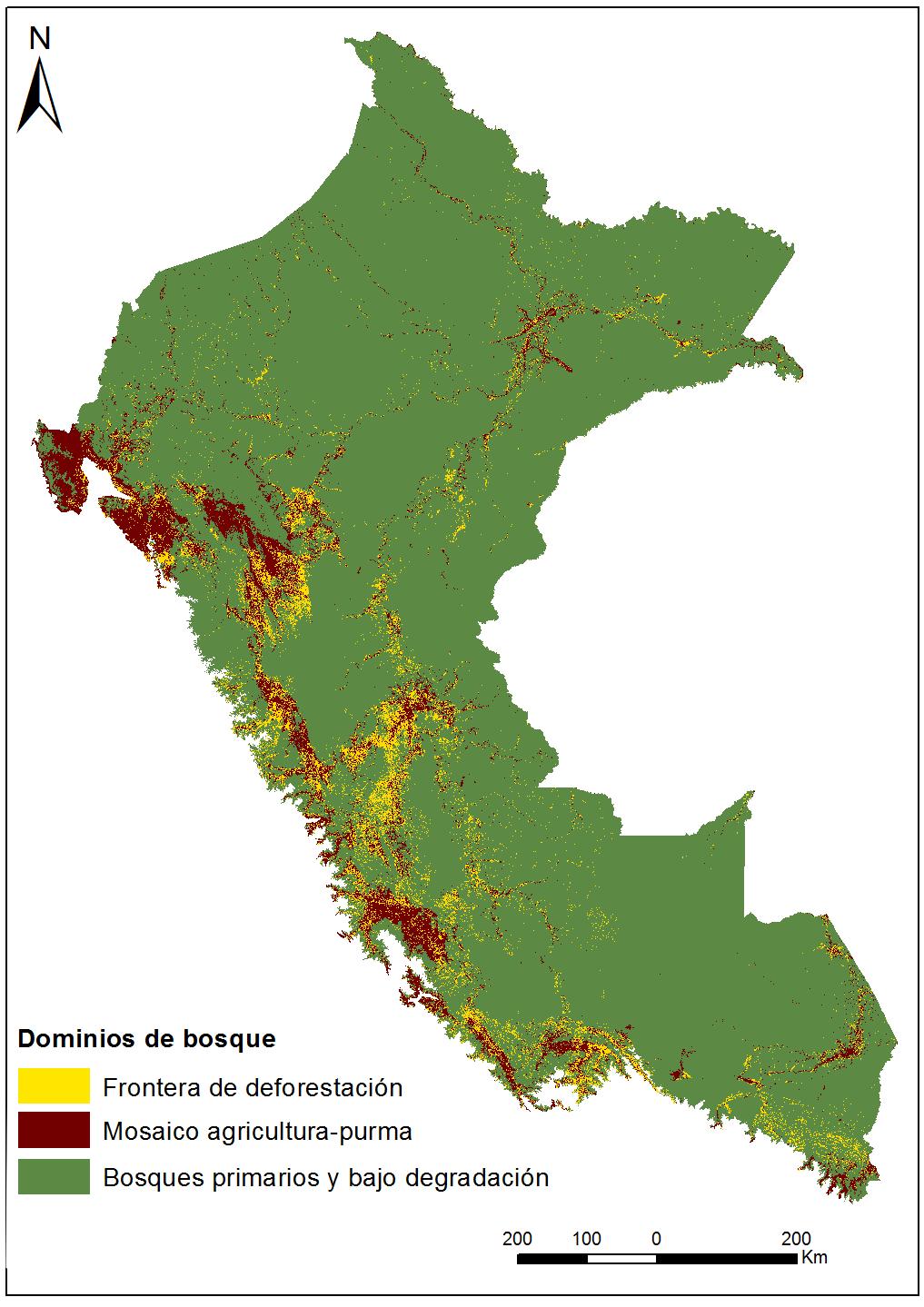 Frentes Actuales de Deforestacion y Degradacion del Periu 1 Frente Corrientes-Tigre 2 Frente Nieva 3