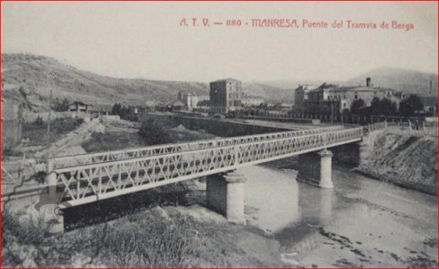 FOTOGRAFIES HISTÒRIQUES Riuada 12/10/1907 Pont Nou o del Cementeri Manresa Comparativa fotogràfica de com era l estació del ferrocarril econòmic de Manresa