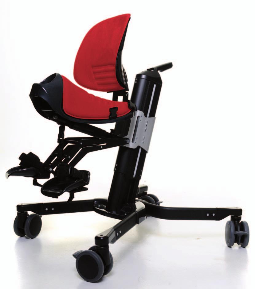 La forma de la silla evita que la pelvis caiga hacía adelante, que a menudo es un problema