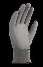 51-610 Guante nylon gris con poliuretano Guante fabricado de nylon y poliuretano en palma color gris, ausencia de costuras, con puño