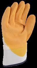 Talla: 10 Empaque: 120 pares por caja 2121 56-347 Guante de algodón con látex amarillo en palma y medio dorso Guante de
