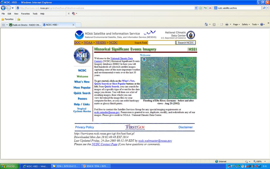 Imágenes de satélite en INTERNET http://hurricane.
