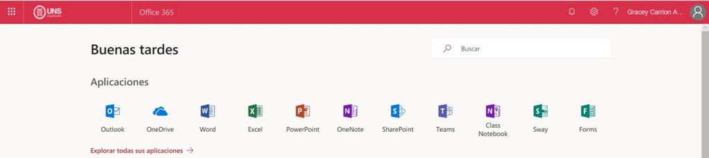 superior izquierda. Al hacer clic en Office 365 se muestra la página principal de Microsoft office 365 7.