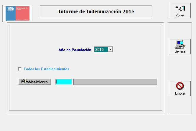 4.3 Informe de Indemnización 2015 Emite un listado de los funcionarios y sus indemnizaciones calculadas.