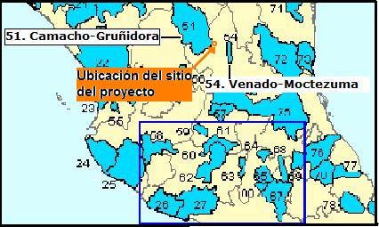 Regiones Prioritarias de México, 2009 El sitio del proyecto se encuentra ubicado en el límite inferior de la Región Hidrológica Prioritaria, 51.