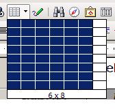 (Prement el botó esquerre del ratolí i ultrapassant la graella inicial que apareix de 5 files per 5 columnes, es pot arribar fins un màxim que depèn de la resolució de la pantalla).