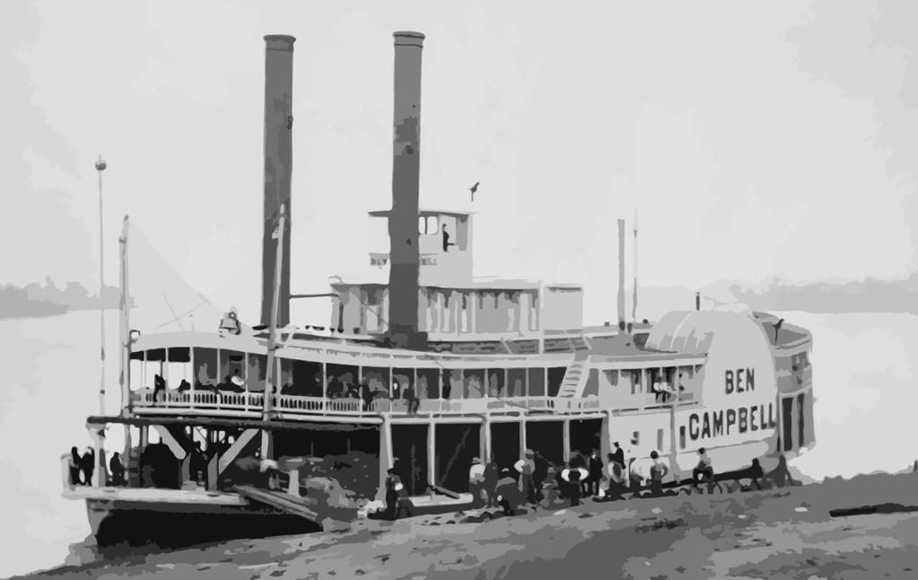 TRANSPORTE 24 Barcos: Los barcos de vapor eran un nuevo invento popular utilizado para viajar a