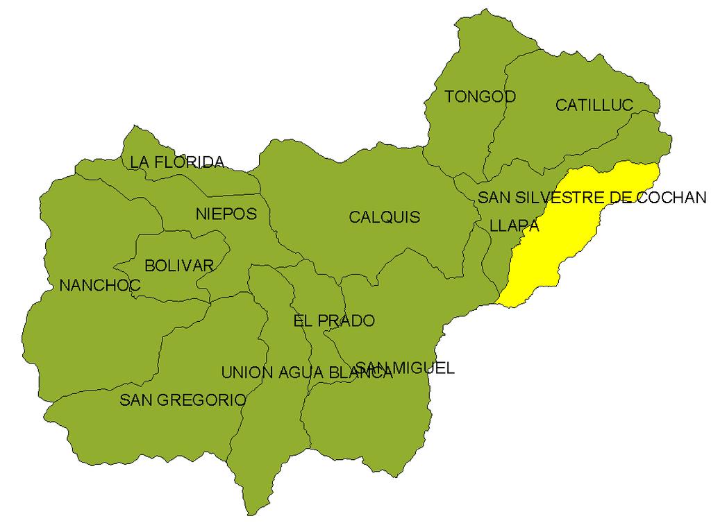 Departamento: Cajamarca Provincia: San Miguel Distrito: San Silvestre de Cochán Estado Civil Total Soltero 1191 1153 2344 Casado 273 288 561 Viudo 6 6 Divorciado 2 2 Total
