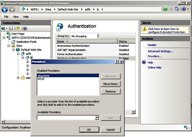 Note: El AD FS pasa la encabezado de la Seguridad de la negociación cuando la autenticación de Windows integrada se utiliza para autenticar los pedidos de cliente.